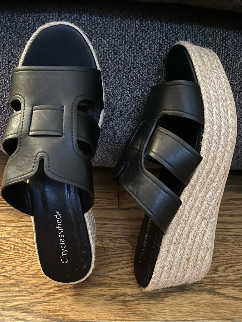 Cityclassified Platform Espadrille Slides with Braided Sole